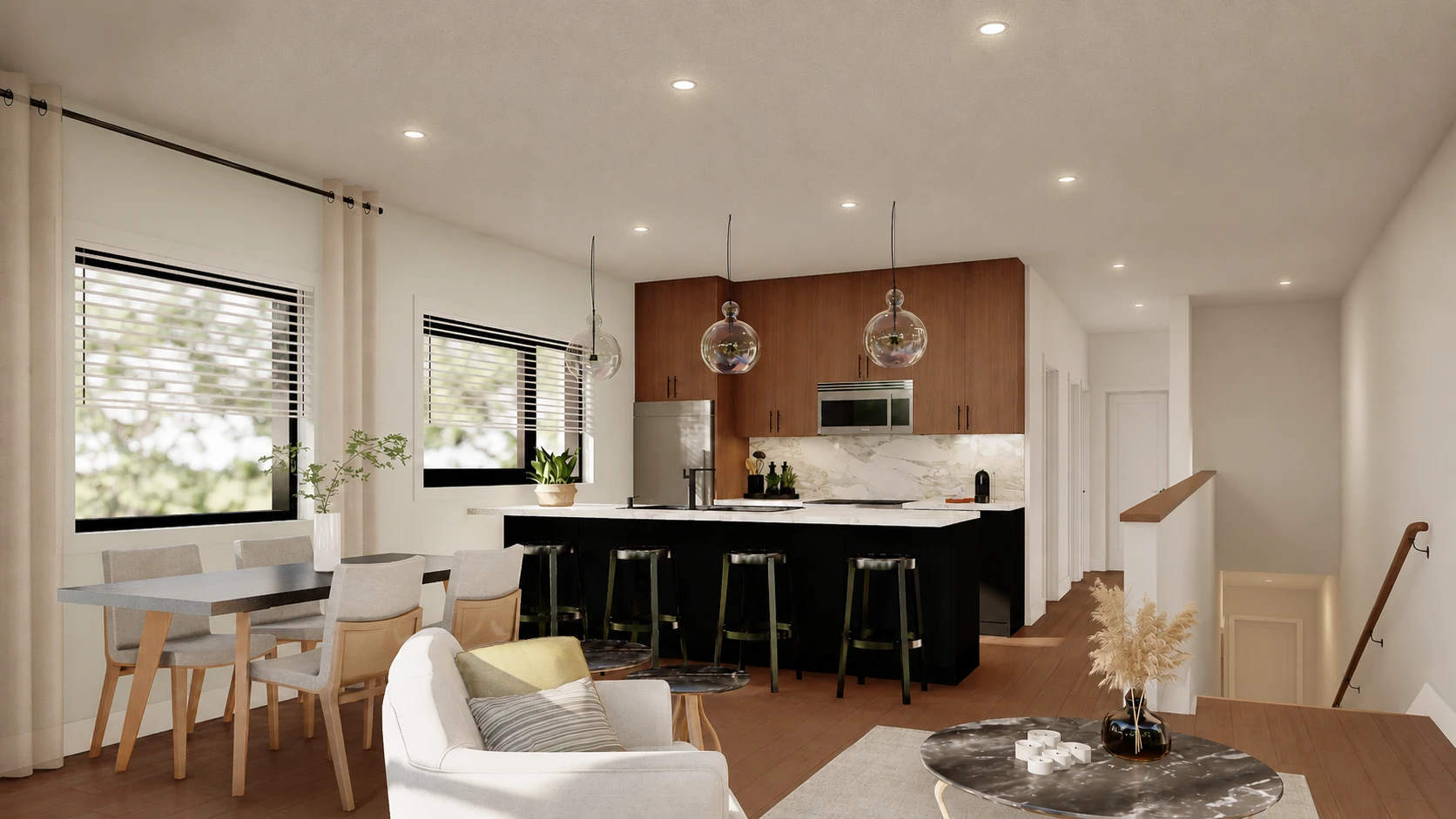 Parkside39 2 Bedroom interior — kitchen, dining, and living room